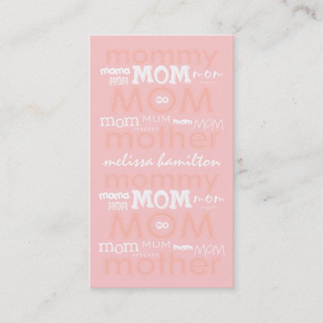 Carte D'appel Télécartes à la mode de maman (Devant)