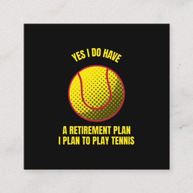 Carte D'appel Tennis mon plan de retraite amusant tennis de ball (Devant)