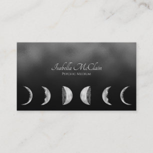 Carte D'appel Texture de la lune d'huile noire et d'argent Moon 