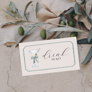 Carte D'appel Tini Bit plus âgé   Billet à thème Martini