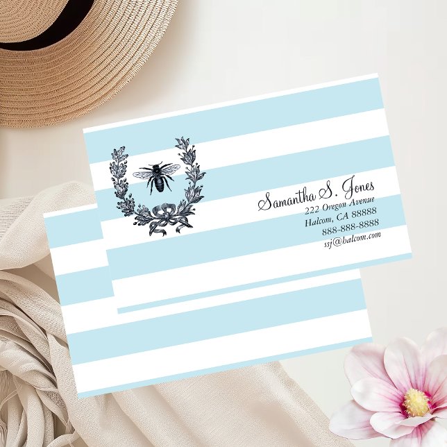 Carte d'appel traditionnelle Wreath/Napoleonic Bee (Créateur téléchargé)