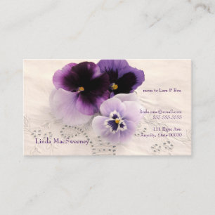 Carte D'appel Trois pansies violettes maman