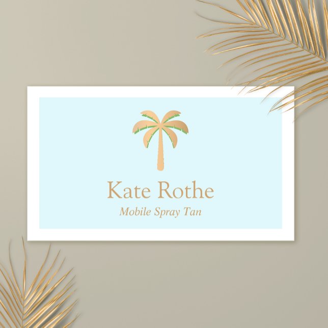 Carte D'appel Tropical Gold Palm Tree Spray Tanning (Créateur téléchargé)