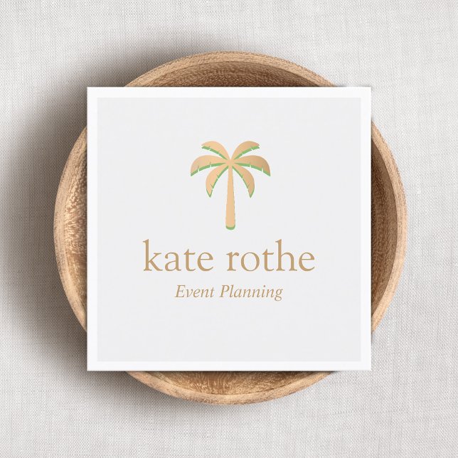 Carte D'appel Tropical Rose Gold Palm Tree Event Planner (Créateur téléchargé)