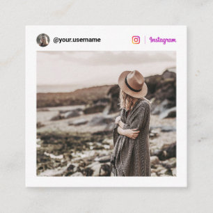Carte D'appel Un minimun blanc moderne photo sur Instagram