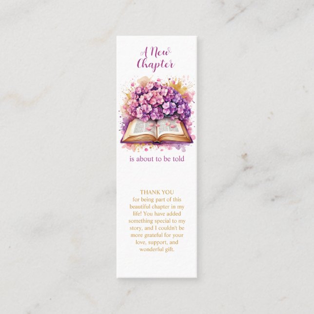 Carte D'appel Un signet Hydrangea nouveau chapitre Cadeau (Devant)