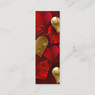 Carte D'appel Valentines dorées et rouges