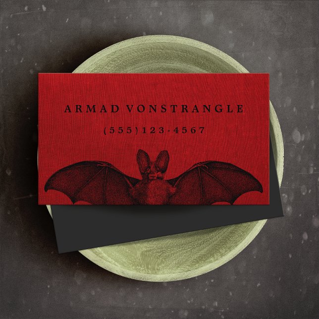 Carte d'appel Vampire Bat Red Halloween (Créateur téléchargé)