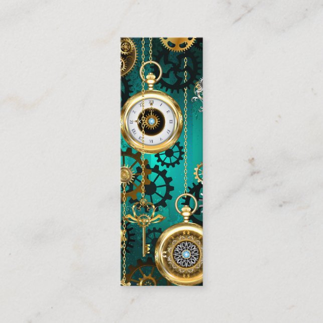 Carte D'appel Veille bijoux Steampunk sur un Arrière - plan vert (Devant)