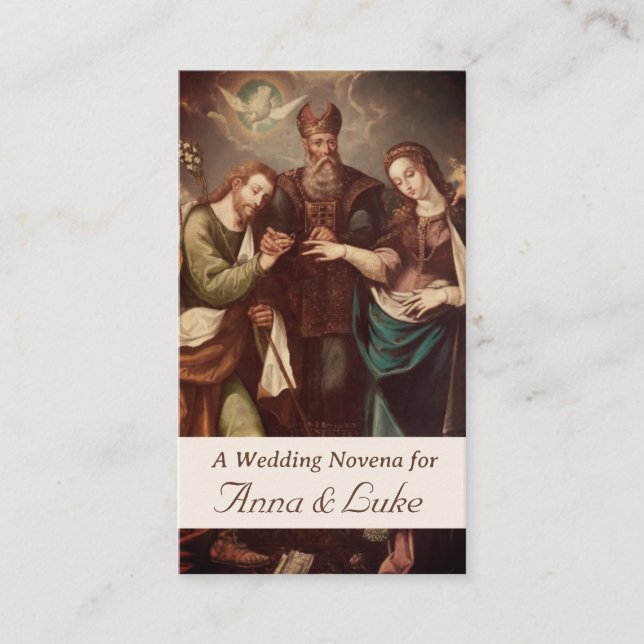 Carte D'appel Vintage Catholic Personalized Wedding Prayer Card (Devant)