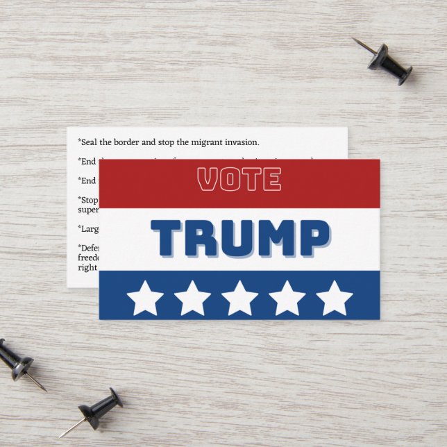 Carte d'appel Vote Donald Trump (Devant/Arrière en situation)