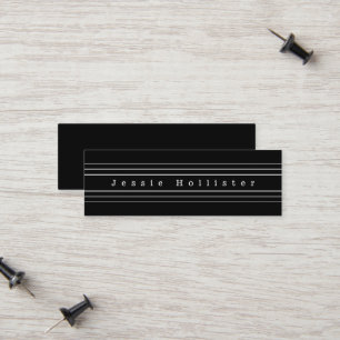 Carte D'appel Your Custom Text & Modern Stripes Black & White