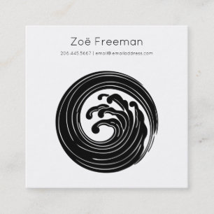 Carte D'appel Zen Vague Japonaise Minimal