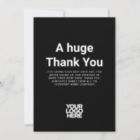 Carte d'appréciation de l'employé du Merci noir co