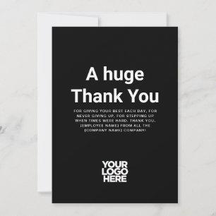 Carte d'appréciation de l'employé du Merci noir co