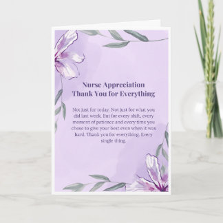 Carte d'appréciation — Merci pour tout infirmière