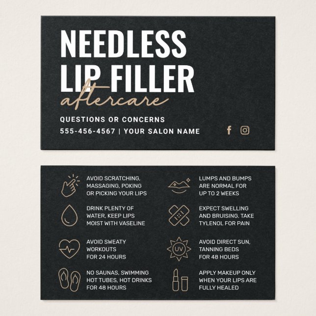 Carte d'après-garde Premium Black Needles Lips (Devant & derrière)