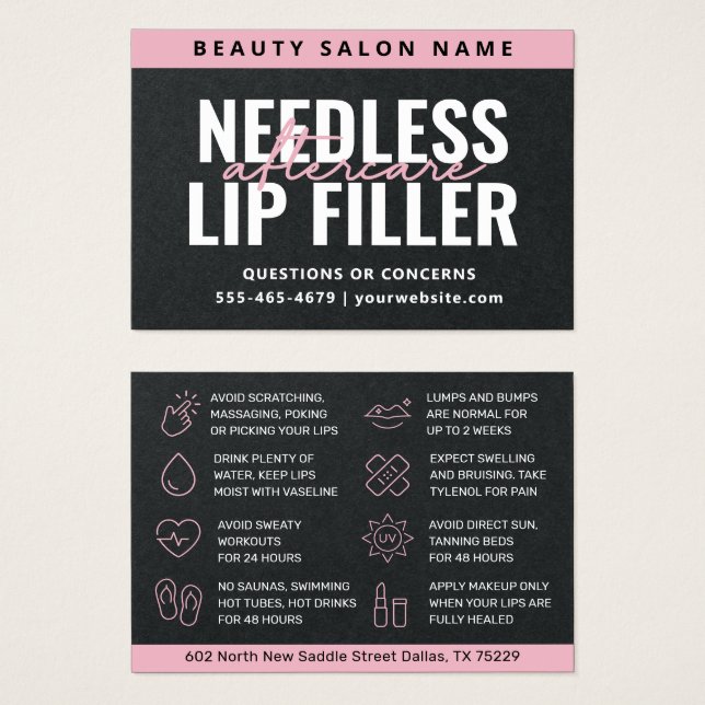 Carte d'après-garde Premium Black Needles Lips (Devant & derrière)