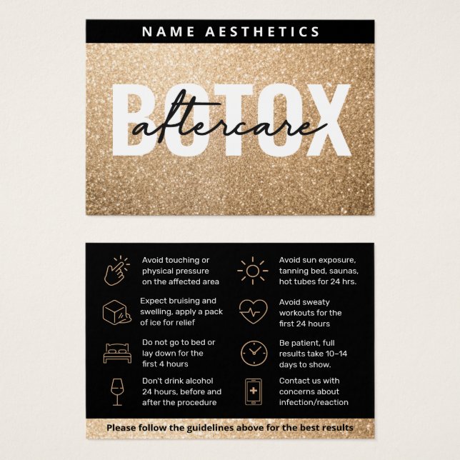 Carte d'après-soin de remplissage Gold Dermal Part (Devant & derrière)