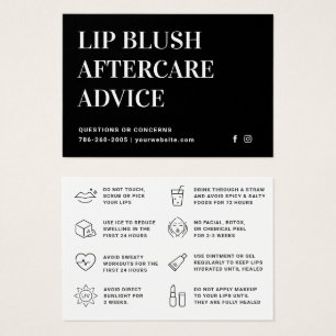 Carte d'après-soin moderne Black Lip Blush Lip Tat
