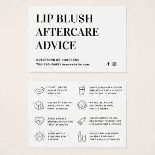 Carte d'après-soin simple et moderne Lip Blush Lip