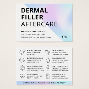 Carte d'après-soins UV pour remplissage dermique H