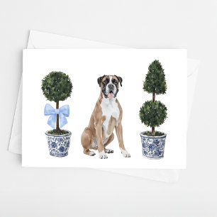 Carte d'aquarelle à chiot de boxe