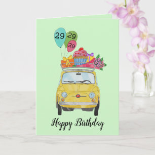 Carte d'aquarelle Anniversaire Retro 500 personnal