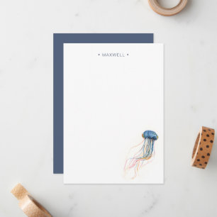 Carte d'Aquarelle Blue Jelly Poisson Papier à lett
