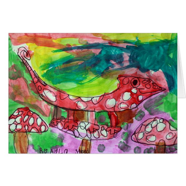 Carte d'aquarelle de Cameleon - art par Ayla (Devant Horizontal)