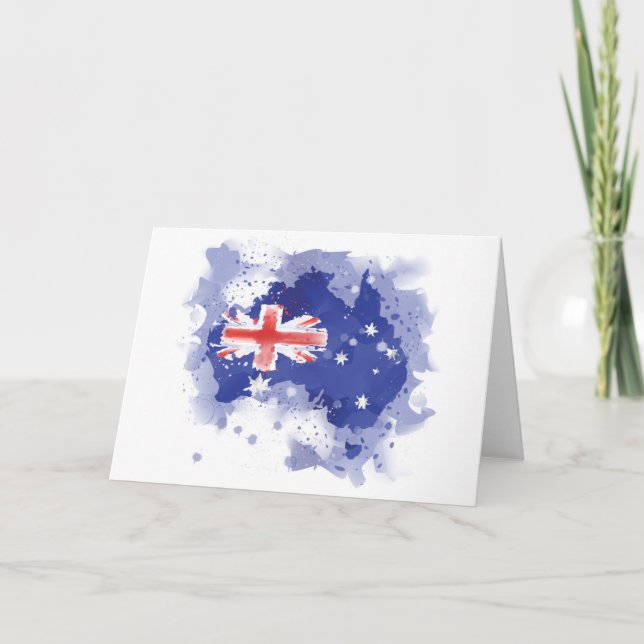 Carte d'aquarelle de l'Australie (Devant)