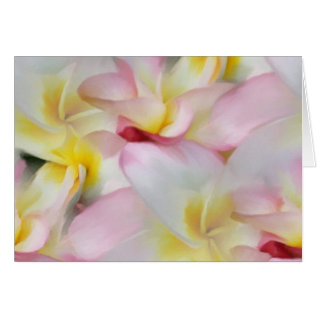 Carte d'aquarelle de Plumeria (Devant horizontal)