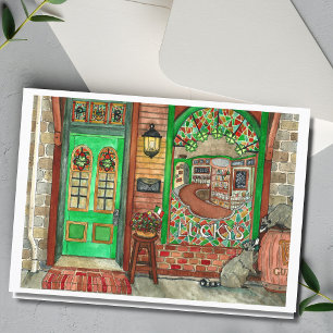 Carte d'aquarelle de pub irlandais St. Patrick's D