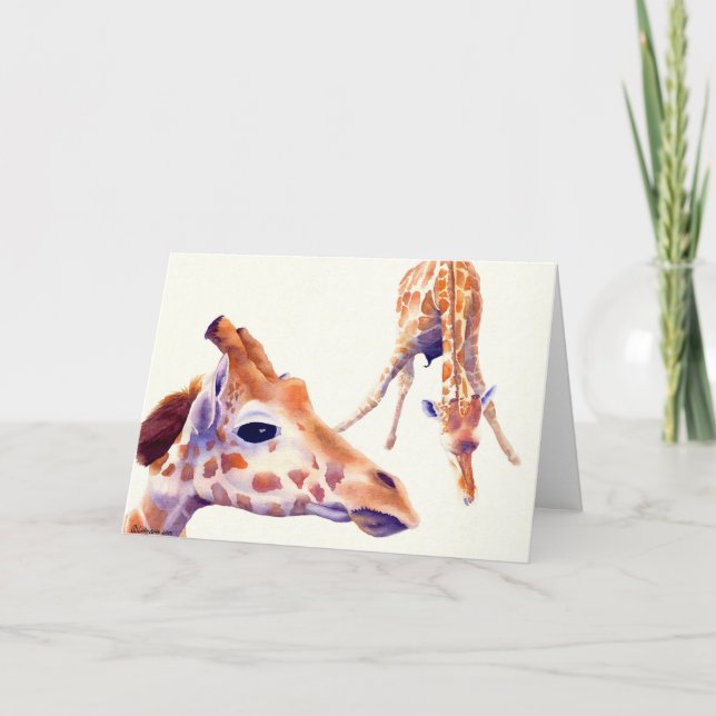 Carte d'aquarelle Giraffe (Devant)
