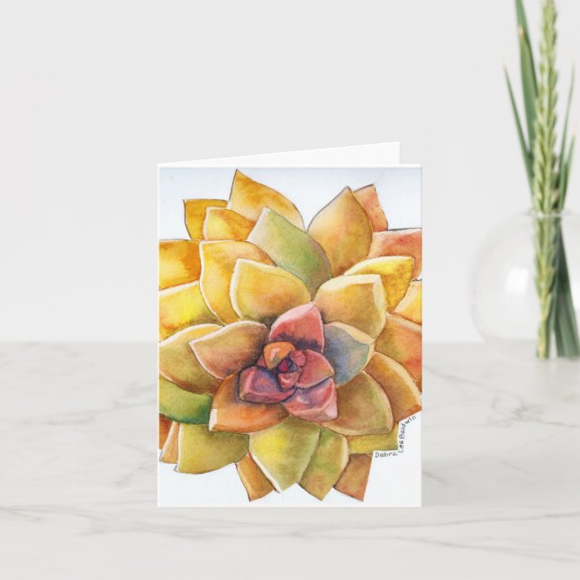 Carte d'aquarelle Graptopetalum (Devant)