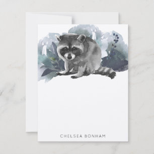 Carte d'aquarelle pour bébés Raccoon