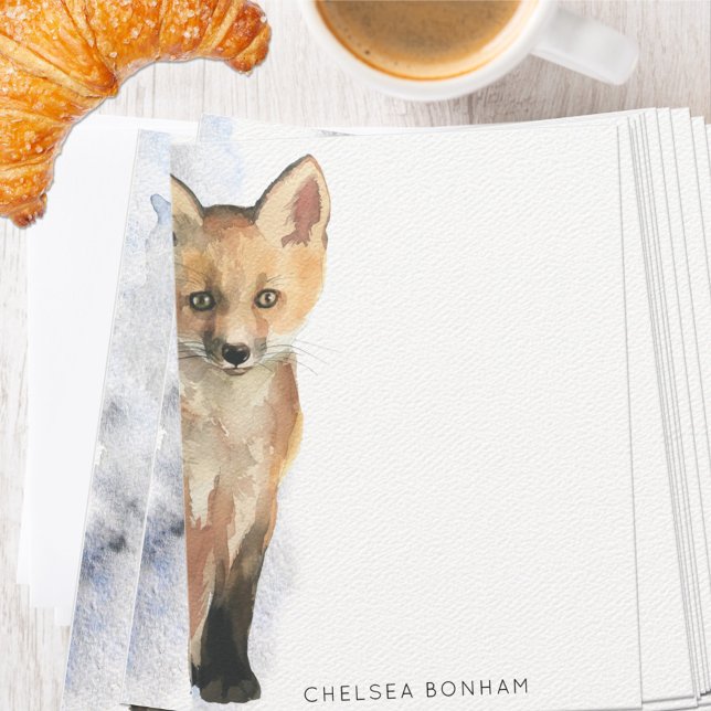 Carte d'aquarelle Red Fox Cub (Créateur téléchargé)