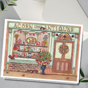Carte d'aquarelle Thanksgiving Antique Shop