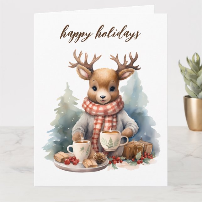 Carte d'aquarelle Vintage Christmas (Petite plante)