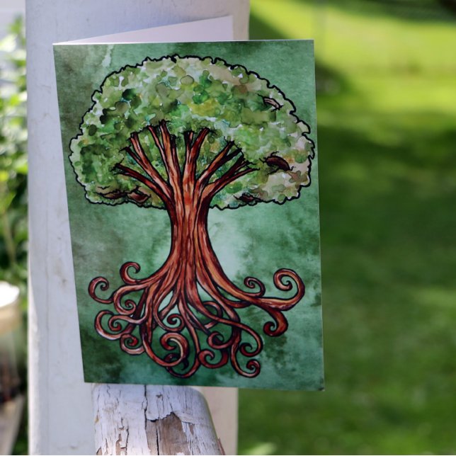 Carte d'aquarelle Yggdrasil Tree Norse Mythology (Créateur téléchargé)