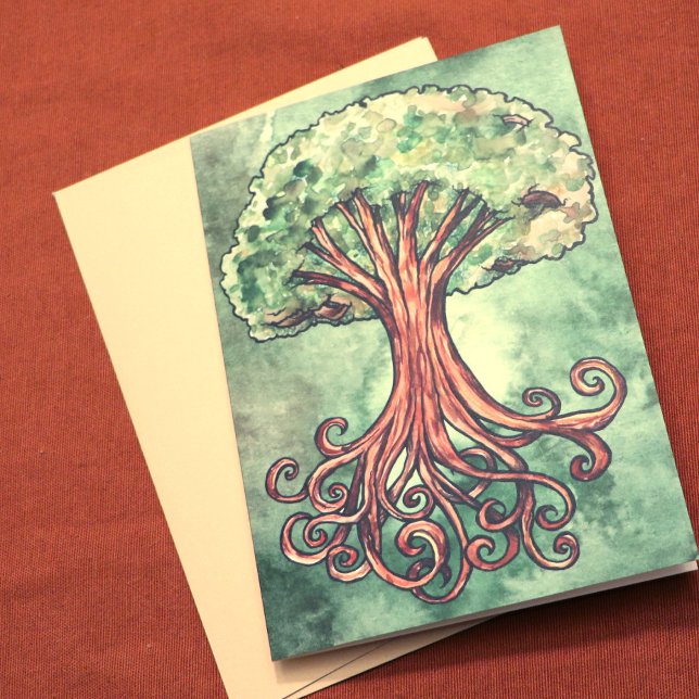 Carte d'aquarelle Yggdrasil Tree Norse Mythology (Créateur téléchargé)