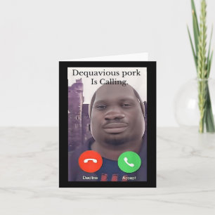 Carte Daquavious Pork appelle mème John Pork mème