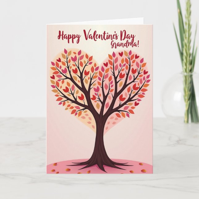 Carte d'arbre d'amour automnal sincère (Devant)