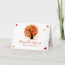 Carte d'arbre d'automne du Bon thanksgiving custom