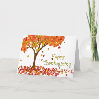 Carte d'arbre d'automne Thanksgiving