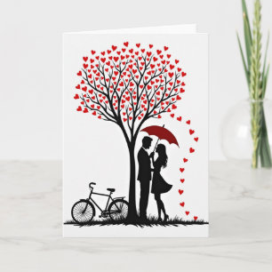Carte d'arbre de couple d'amour de la Saint-Valent