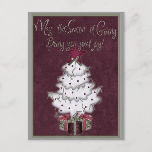 carte d'arbre de noël blanc