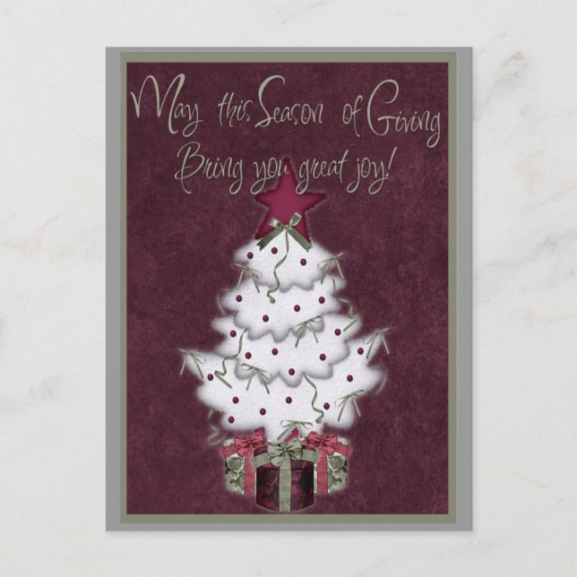 carte d'arbre de noël blanc (Devant)