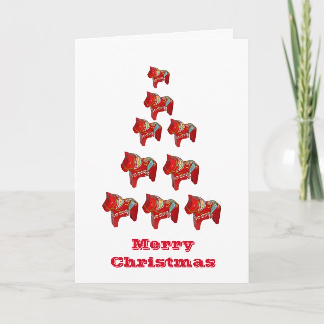 Carte d'arbre de Noël Dala Horse (Devant)