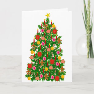 Carte d'arbre de Noël de Feliz Navidad